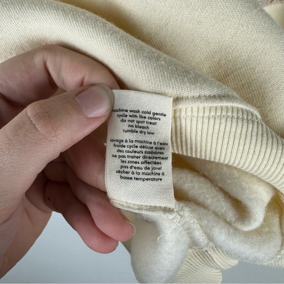 Donni. Beige Tan Eco-Fleece Sherpa Long Sleeve Crew Pullover Sweatshirt Medium - Picture 5 of 5